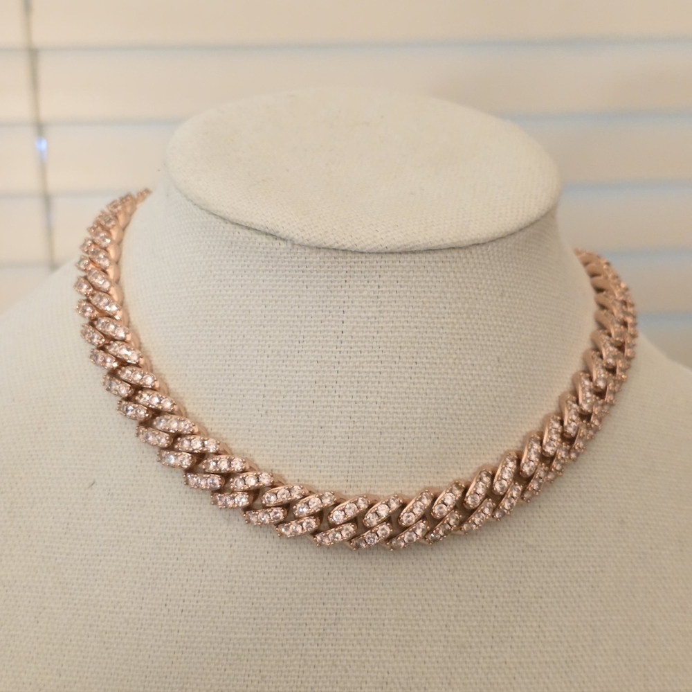 Rose Gold Cuban Chain Necklace 18in